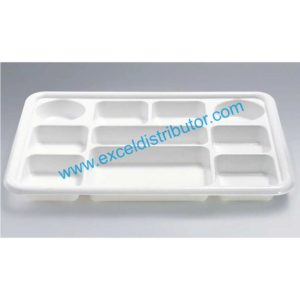10CP504 -10 Compartment Plastic White Color Plate - 200/CS
