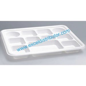 11CP504 11 Compartment Plastic White Color Plate- 200/CS