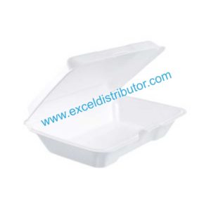 DART 206HT1R ALL PURPOSE WHITE FOAM HINGE CONTAINER 200/CS