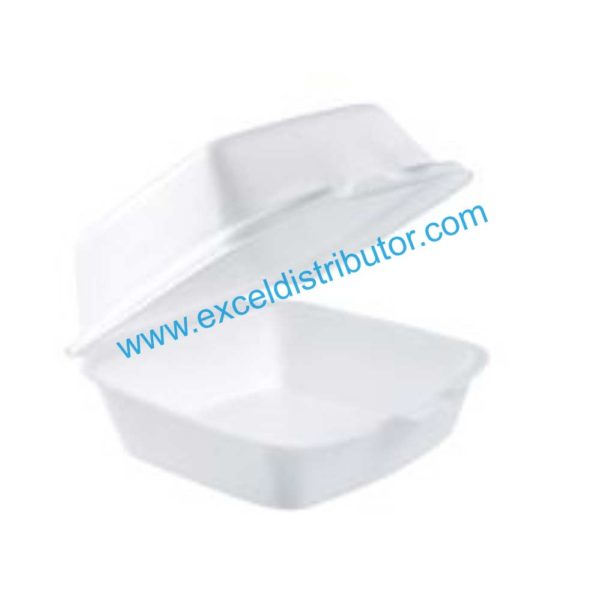DART 60HT1 6” WHITE FOAM HINGE CONTAINER 500/CS