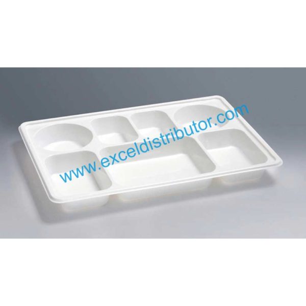 7CP506- 7 Compartment Plastic Plate White Color – 300/CS