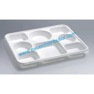 8CP506 -8 Compartment Plastic Plate White Color – 300/CS