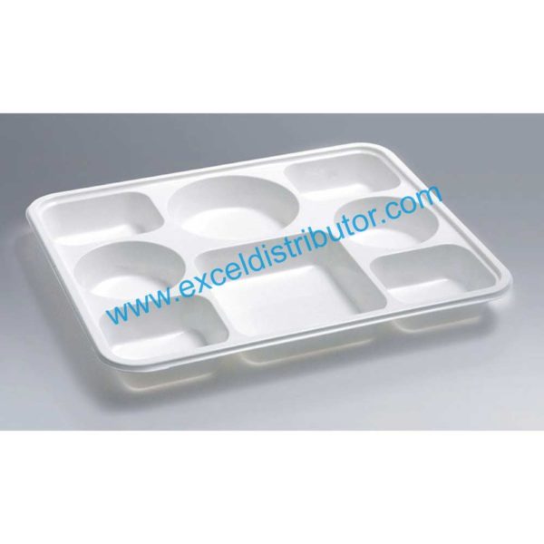 8CP506 -8 Compartment Plastic Plate White Color – 300/CS