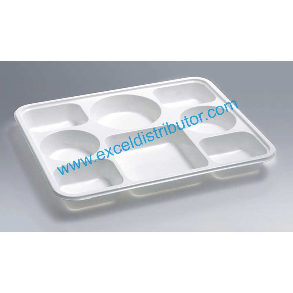 White 8 Compartment Plate