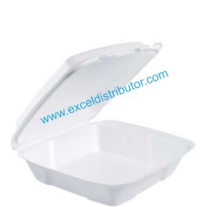 DART 90HT1R 9” WHITE HINGE FOAM CONTAINER 200/CS