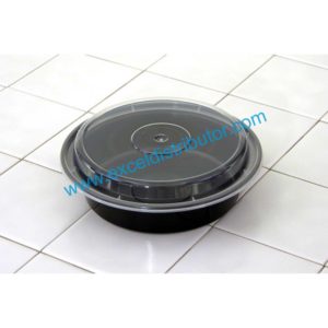 NC721B- NewspringVersa 21oz Round Black Microwavable Combo Container 150/CS