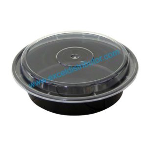 NC723B-NewspringVersa 24oz Round Black Microwavable Combo Container 150/CS