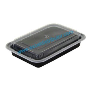 NC868B- NewspringVersa 28oz Rectangular Black Microwavable Combo Container150/CS