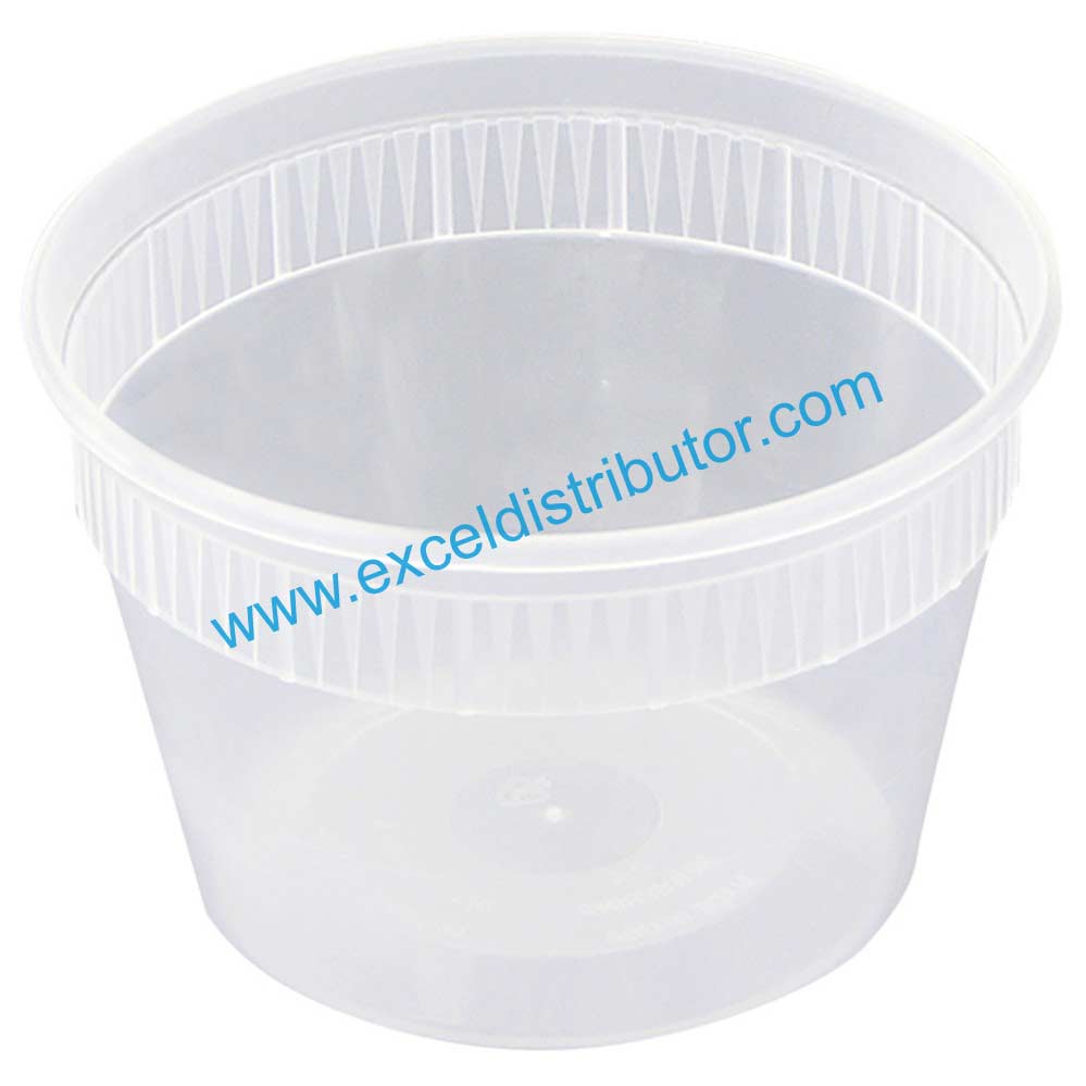 24 oz. Round Microwaveable Deli Container Combo Pack (Clear) 240/CS