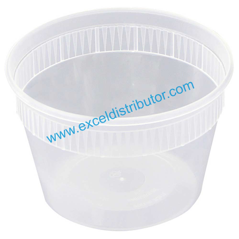 16 oz. Round Microwaveable Deli Container Combo Pack (Clear) 240