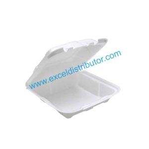 YTD188010000 – 8” X 8” X 3” White Foam Square Vented TakeOut Container With Perforated Hinged Lid - 150/CS