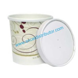 16OZ SOUP CUP - 16OZ SOUP COMBO PAPER CUP WITH LID - 250/CASE