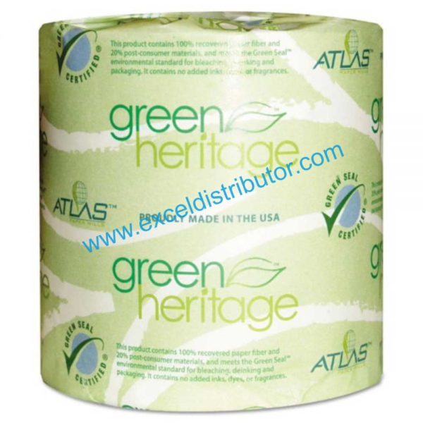 TISSUE-96 - GREEN HERITAGE TOILET TISSUE 96/CS 2 PLY