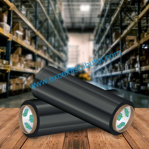 STRETCH FILM-BLACK-18X80 - 18X80 GUAGE BLACK PALLET SHRINK WRAP 2000FT/ROLL 4/CS