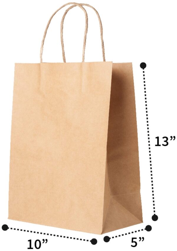 KRAFT HANDLE BAGS - KRAFT HANDLE BAGS 10 X5X 13, 250/CS