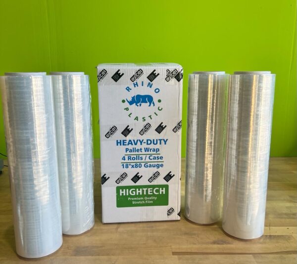 STRETCH FILM-CLEAR18X80 - 18"X80 GUAGE 1000X4 ROLLS CLEAR SHRINK WRAP STRETCH FILM - Image 3