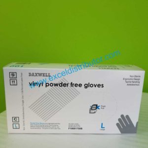 F10001750B –  VINYL POWDER FREE GLOVES LARGE - 100/CT
