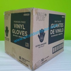 #488020 –  POWDER FREE VINYL GLOVES EXTRA LARGE – 100/CT