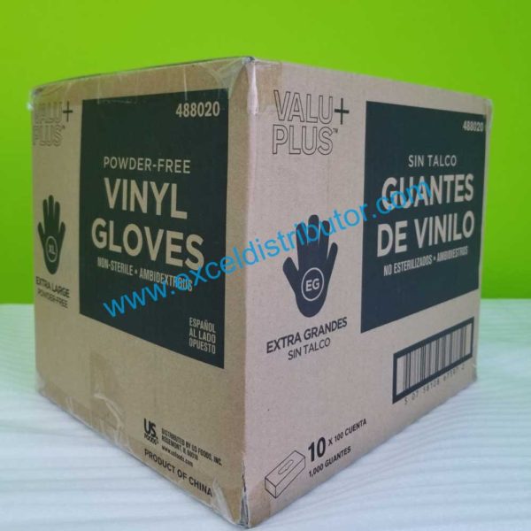 #488020 –  POWDER FREE VINYL GLOVES EXTRA LARGE – 100/CT