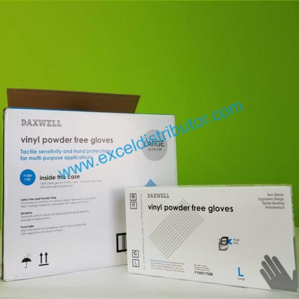 F10001750B –  VINYL POWDER FREE GLOVES LARGE - 100/CT - Image 4