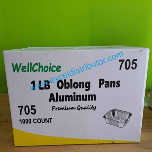 1lb Oblong Pans Aluminum 1000/case - Image 2