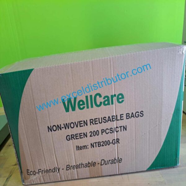 Non-Woven Reusable Bags Green 200/case - Image 2