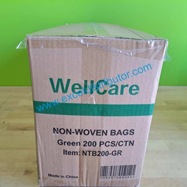 Non-Woven Reusable Bags Green 200/case - Image 3